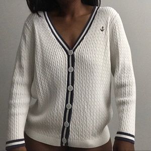 ☁️Jeanne Pierre Button-Down Cardigan in Blue White